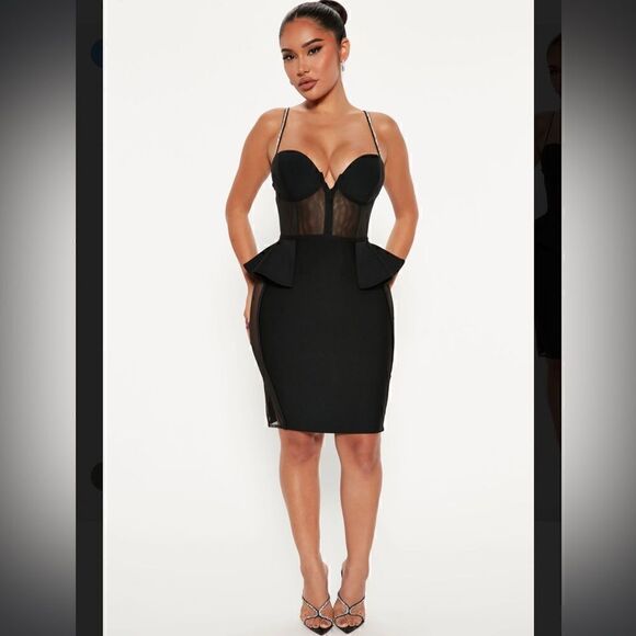 Fashion Nova Take Me With You Mini Dress Black - Picture 2 of 8